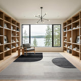 Black and White Abstract Black White Geometric Area Rug