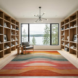 Wavy Multi-Color Geometric Area Rug