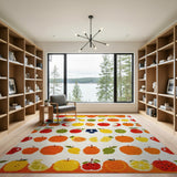 Vibrant Cross-Stitch Fruit Medley Area Rug