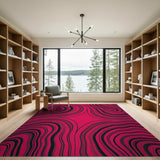 Pink Pink Swirl Geometric Modern Area Rug