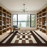 Geometric Brown Tan Lattice Area Rug