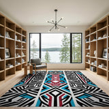 Bold Geometric Tribal Area Rug
