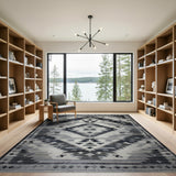 Black and White Black White Southwestern Geometric Area Rug
