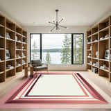 Pink Layered Geometric Area Rug