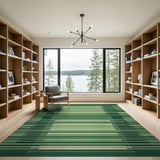 Modern Green Geometric Stripe Area Rug