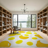 Playful Yellow Egg Splash Area Rug