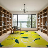 Fruit Pattern Sunny Lemon Fruit Pattern Yellow Area Rug