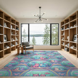 Kitten Fishbowl Rainbow Kids Area Rug
