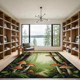 Multi-color and Patterns Enchanted Mushroom Forest Area Rug