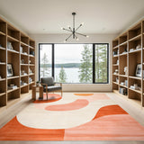 Orange Abstract Curve Area Rug