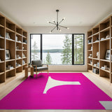 Vibrant Pink Abstract Geometric Area Rug