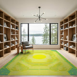 Radiant Yellow Sun Geometric Area Rug