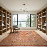 Orange Diamond Southwestern Area Rug