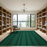 Bold Green Navy Plaid Area Rug
