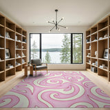 Swirling Pink Swirling Pink Abstract Area Rug