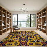 Multi-Color Tribal Tent Palm Geometric Rug
