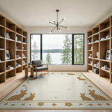 Whimsical Bunny Snowflake Border Rug