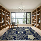 Navy Moroccan Arch Trellis Area Rug