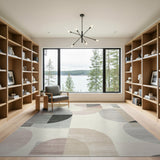 Multi-color and Patterns Modern Geometric Overlapping Circles Area Rug