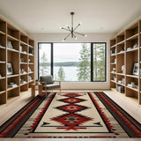 Bold Red Diamond Southwestern Area Rug