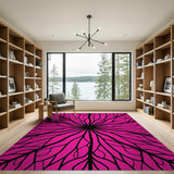 Radiant Pink Branch Starburst Area Rug