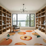 Juicy Peach Fruit Pattern Area Rug