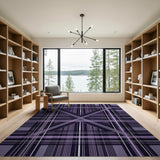 Purple Plaid Geometric Area Rug