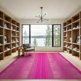 Hot Pink Crocodile Texture Area Rug