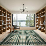 Teal Green Plaid Area Rug
