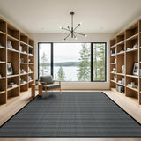 Grey Grey Grid Geometric Area Rug