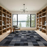 Geometric Modern Modern Grey Geometric Block Area Rug