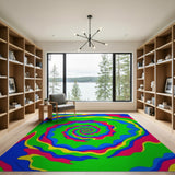 Multi-color and Patterns Hypnotic Multi-Color Spiral Abstract Area Rug
