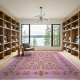 Pink Gold Ornate Persian Area Rug