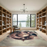 Mystic Moon Phases Mandala Area Rug