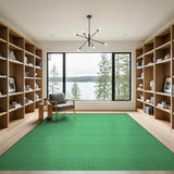 Vibrant Green Grid Mesh Area Rug