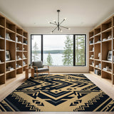 Gold and Silver Modern Geometric Black Gold Area Rug