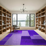 Purple Purple Geometric Textured Area Rug