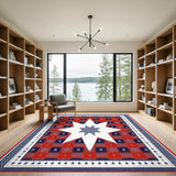 Red Star Quilt Area Rug