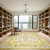 Yellow Floral Vintage Yellow Floral Vintage Area Rug
