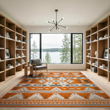 Orange Southwestern Orange Southwestern Geometric Area Rug