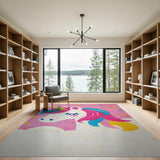 Sparkling Pink Unicorn Kids Shag Rug
