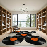 Stacked Vinyl Records Area Rug