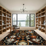 Orange Southwestern Tribal Pattern Area Rug