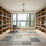 Geometric Multi-Stripe Area Rug