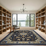 Blue and Teal Navy Persian Floral Area Rug
