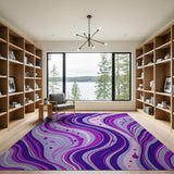 Purple Swirl Abstract No. 3 Area Rug