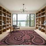 Pink Paisley Oriental Area Rug