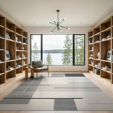 Beige and Neutral Modern Geometric Beige Area Rug