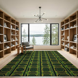 Emerald Green Octagon Geometric Area Rug