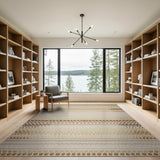 Southwestern Tan Beige Geometric Striped Area Rug